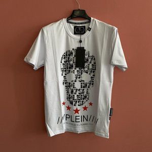 Philipp Plein Men White T-Shirt "XL"